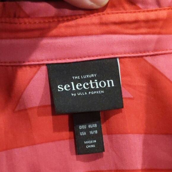 Ulla Popken Pink Mixed Strip Long Sleeve Midi Dress Work Office Funky Art 16 18 - Picture 11 of 15